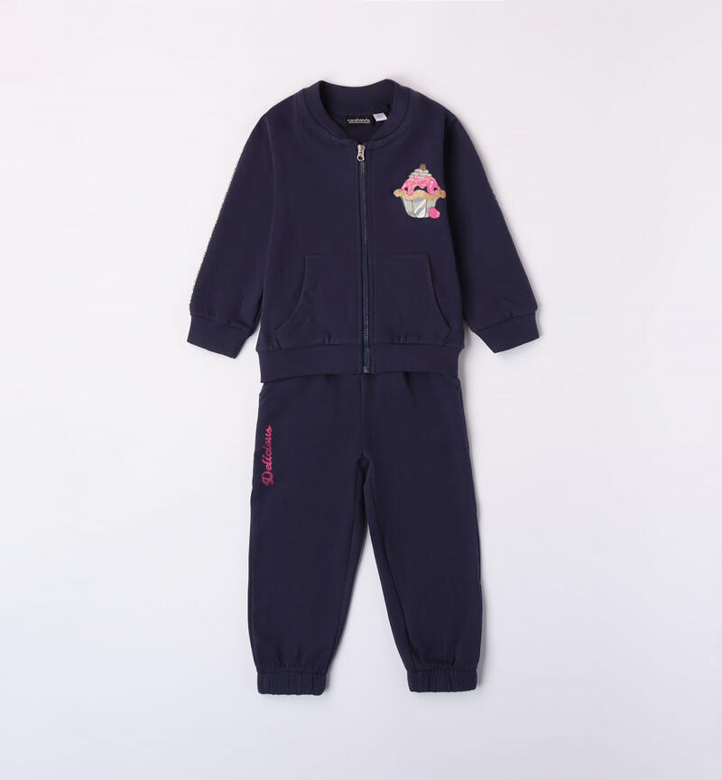 Sarabanda two-piece tracksuit for girls from 9 months to 8 years NAVY-3854