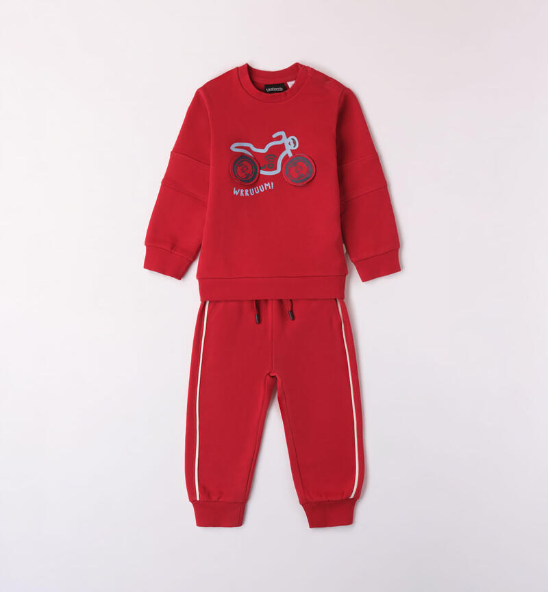 Sarabanda boys' motorbike tracksuit for boys from 9 months to 8 years ROSSO-2259