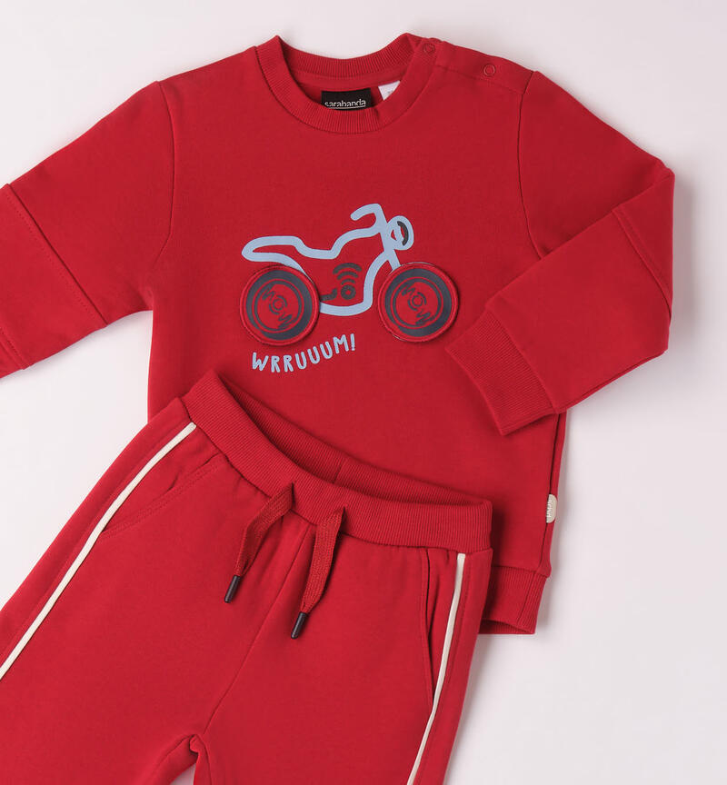 Sarabanda boys' motorbike tracksuit for boys from 9 months to 8 years ROSSO-2259