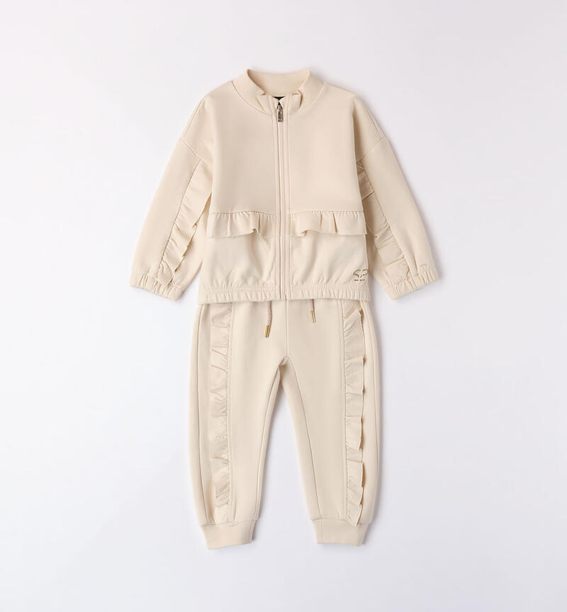 Tuta per bambina due pezzi BEIGE-1033