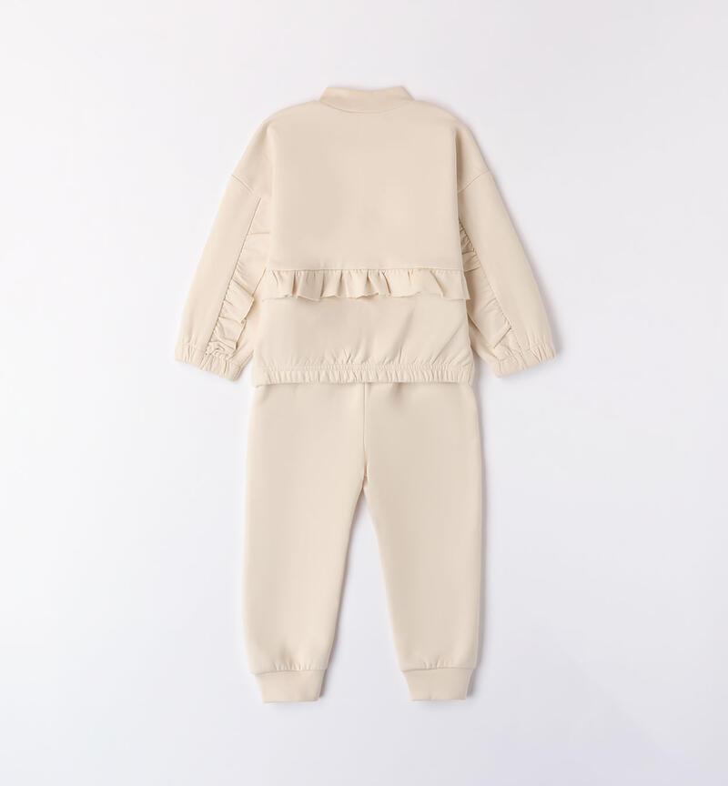 Tuta per bambina due pezzi BEIGE-1033