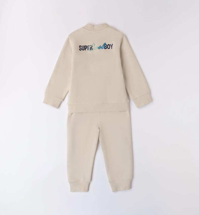 Boys' two-piece tracksuit BEIGE-0433