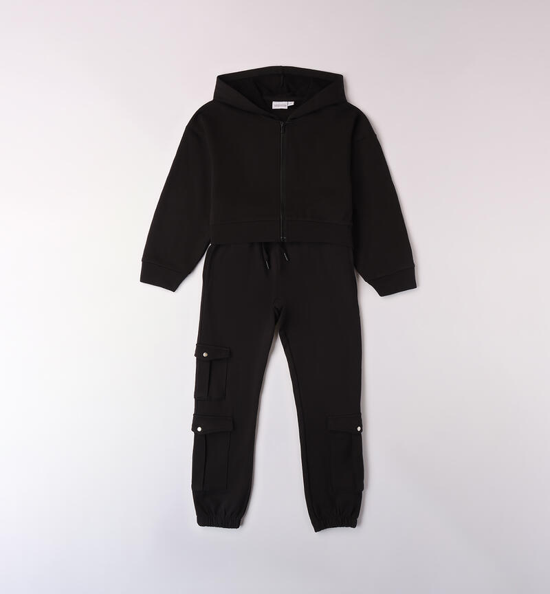 100% cotton tracksuit for girls NERO-0658