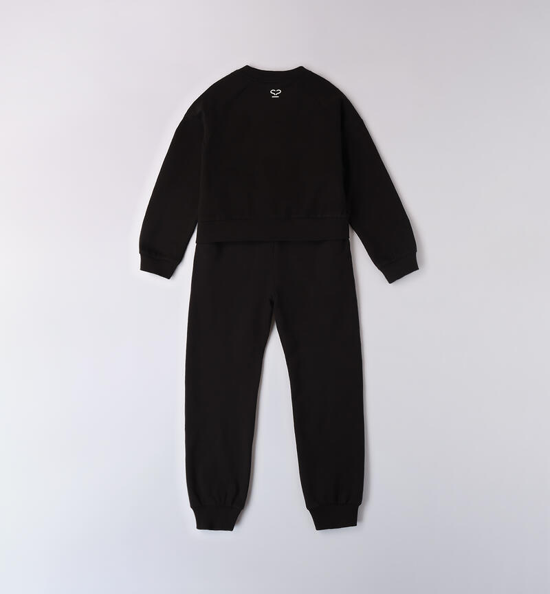 Tracksuit with prints for girls NERO-0658