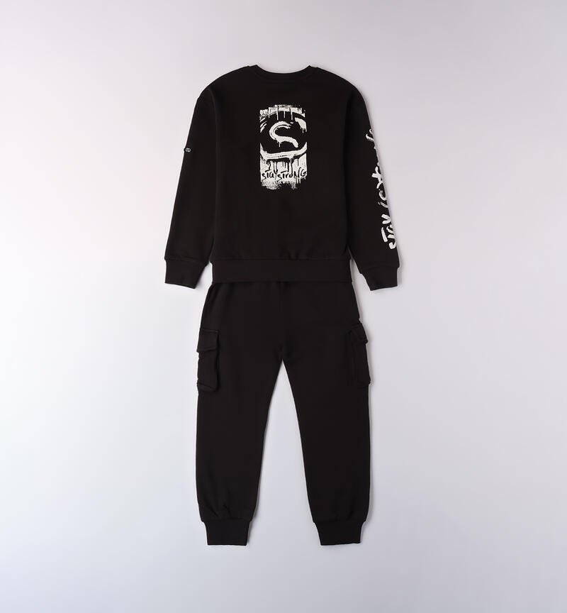 100% cotton tracksuit for boys NERO-0658