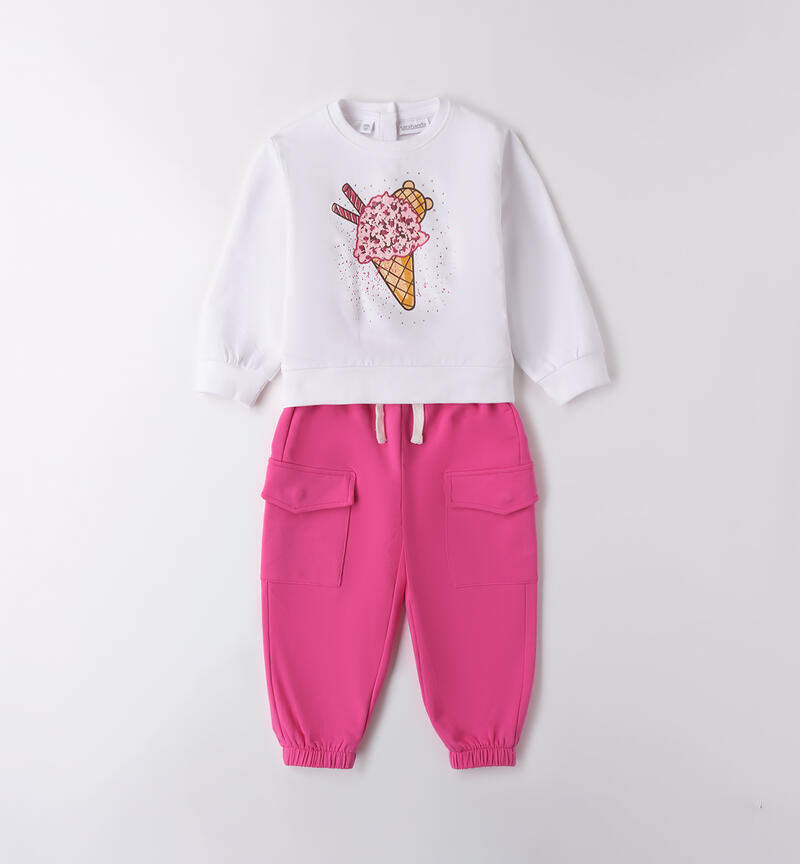 Girl's Sarabanda tracksuit BIANCO-0113