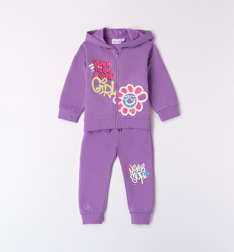 Sporty tracksuit for girls VIOLET-3333