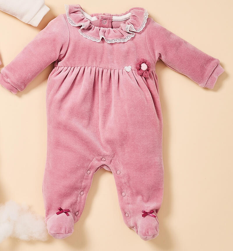 Chenille jumpsuit for baby girl ROSA-3031