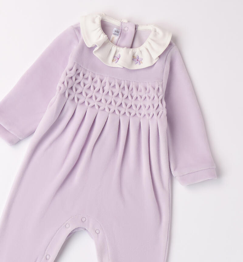 Chenille jumpsuit for baby girl ORCHIDEA-3316