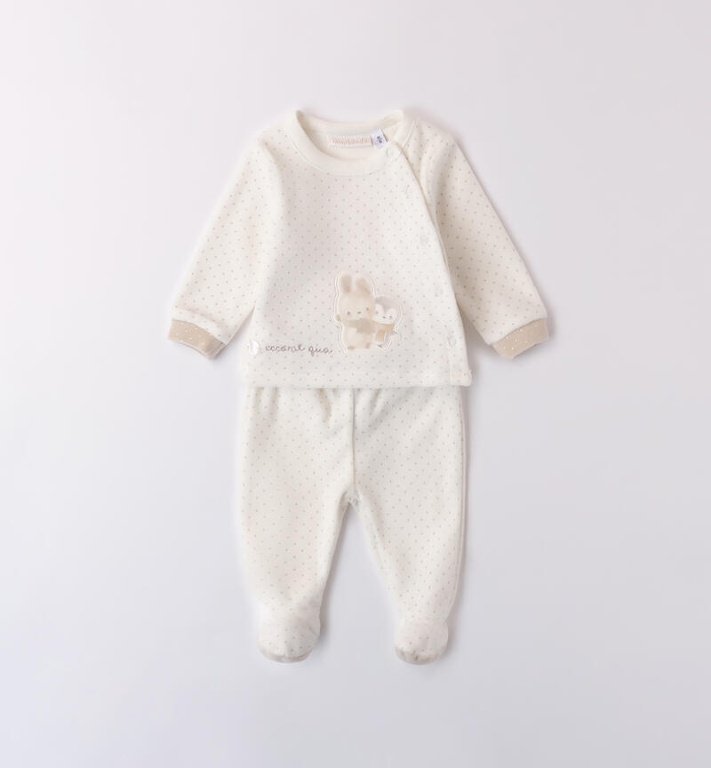 Chenille jumpsuit for baby PANNA-TORTORA-6AUR