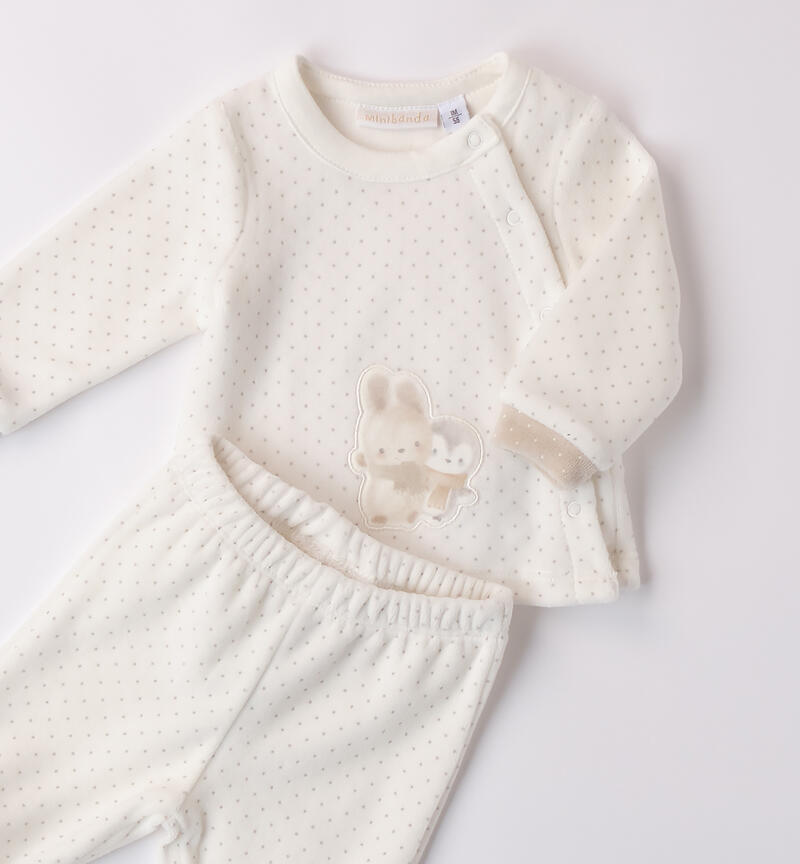 Chenille jumpsuit for baby PANNA-TORTORA-6AUR