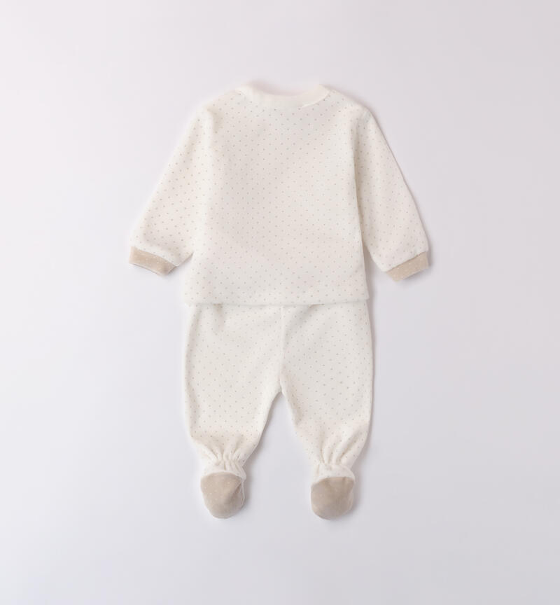 Chenille jumpsuit for baby PANNA-TORTORA-6AUR