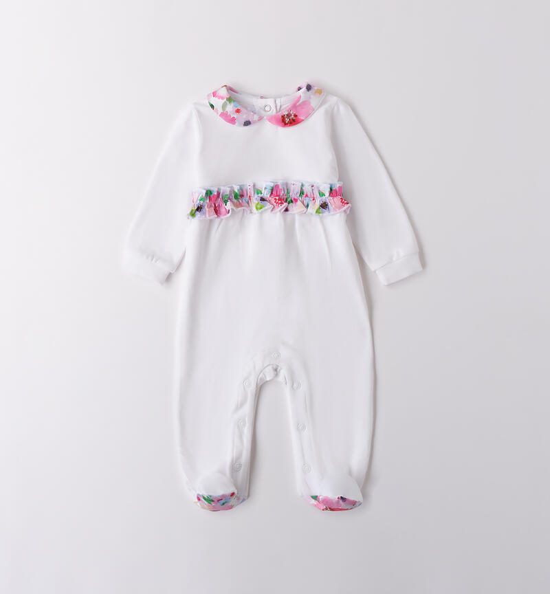 Minibanda baby girl onesie BIANCO-0113