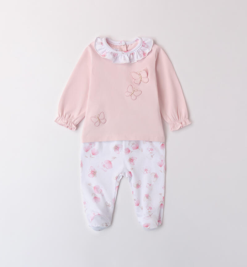 Baby girl two-piece onesie PINK-2714