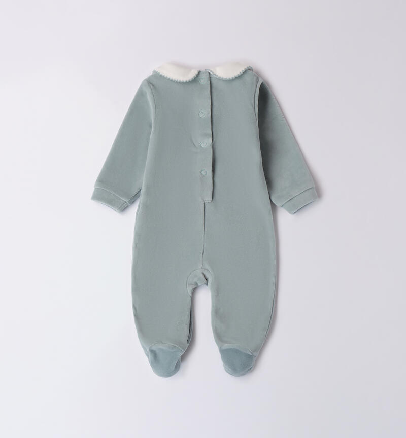 Chenille jumpsuit for baby girl L.GREEN-4136