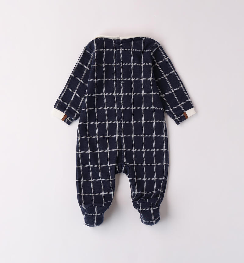 Plaid jumpsuit for baby boy NAVY-3558