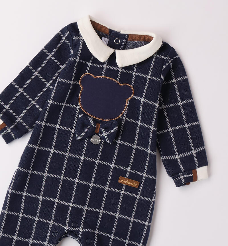 Plaid jumpsuit for baby boy NAVY-3558