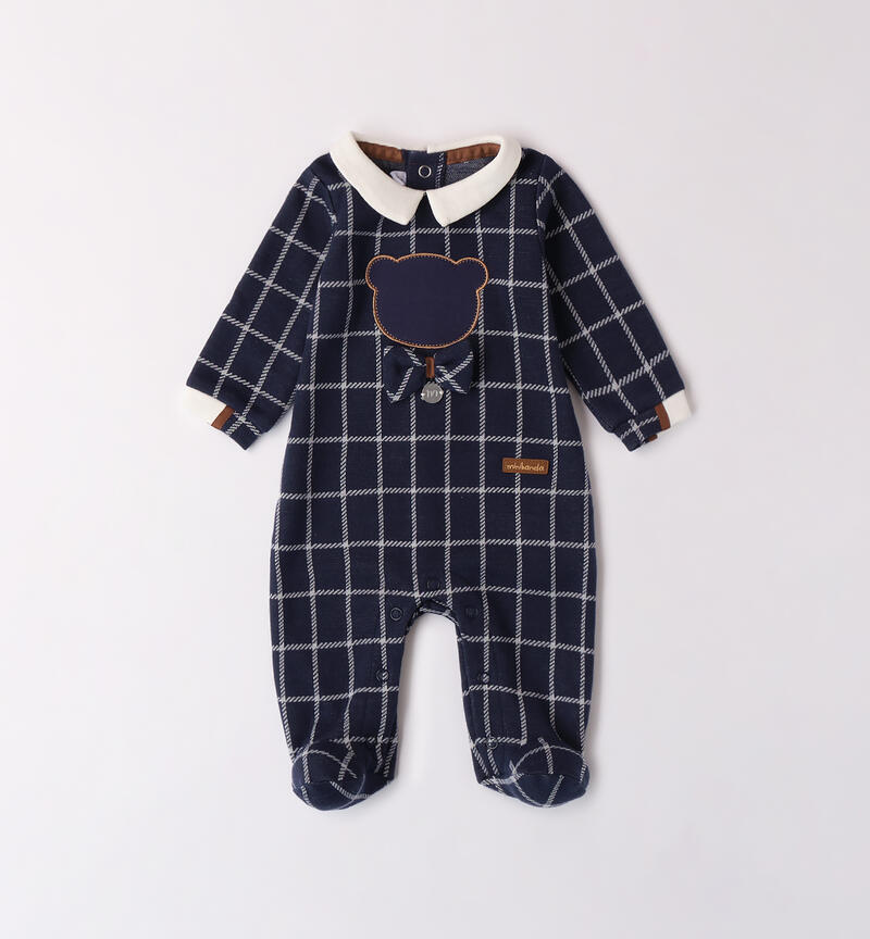 Tutina neonato a quadri NAVY-3558