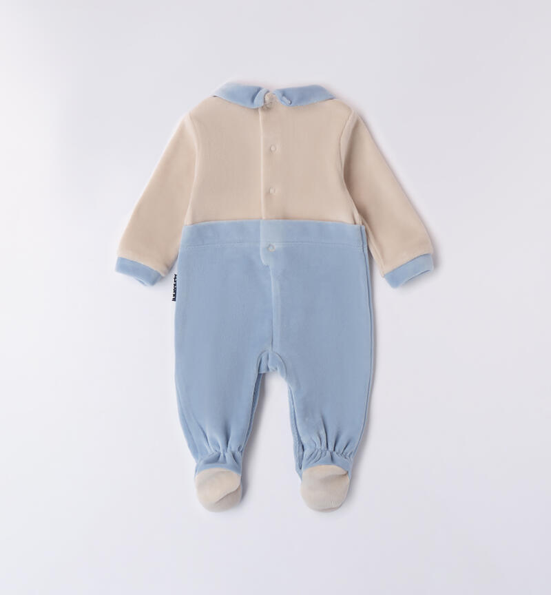 Jumpsuit with writing for baby boy L.BLUE-3964