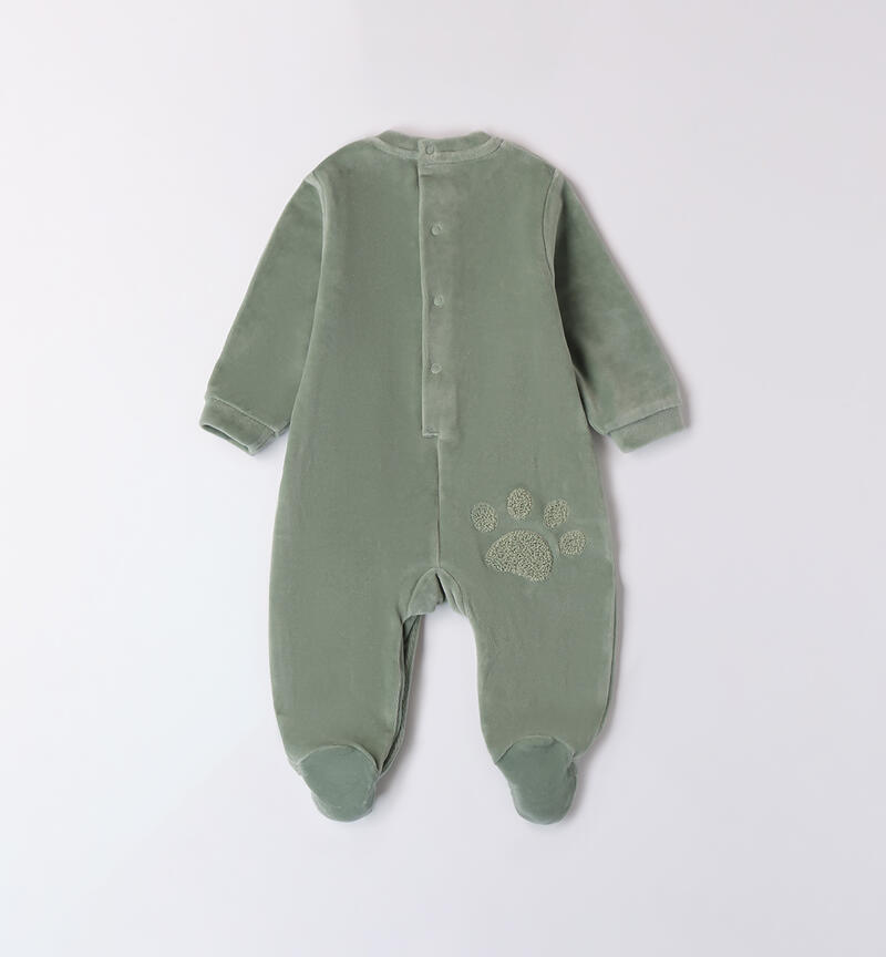 Jumpsuit with pockets for baby boy VERDE SALVIA-4231