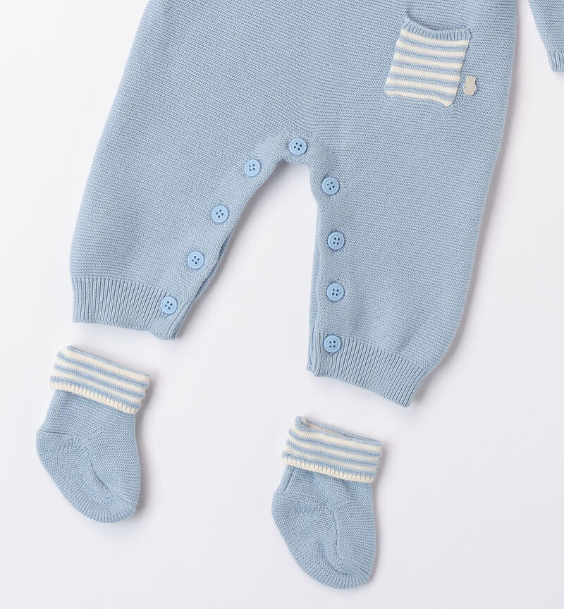 Boys' babygrow in tricot AZZURRO-3862