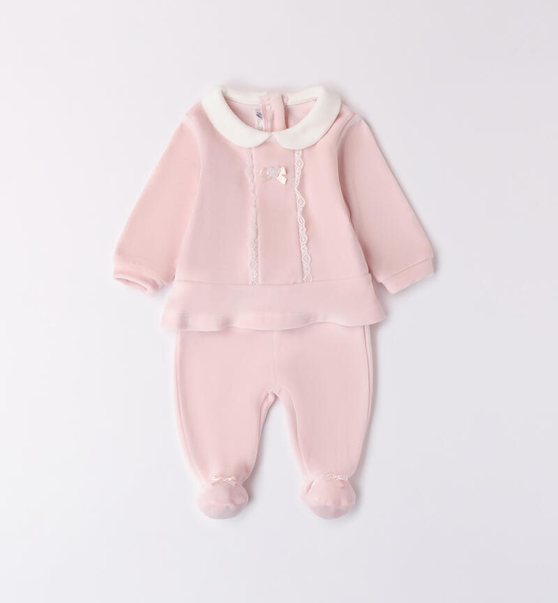 Jumpsuit for newborn baby girl PINK-2714