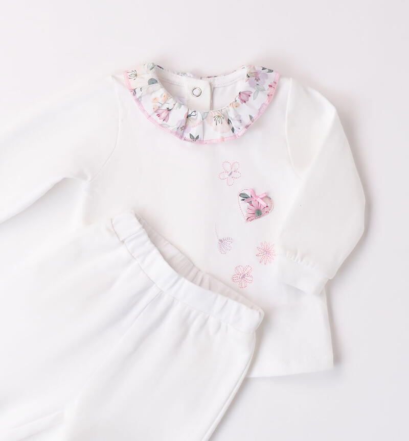 Babygrow for baby girl BIANCO-0113