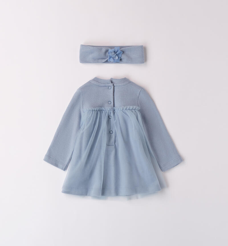 Baptism dress for baby girl L.BLUE-3964