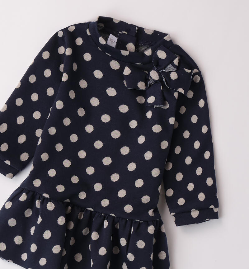 Polka dot dress for baby girl NAVY-3558